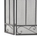 Fire Screen Black Silver Iron