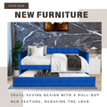 Blue Upholstered Twin Size Daybed With Trundle, Velvet Fabric, No Box Spring Required, Comfortable And Simple Design Models Box Spring Not Required Twin Blue Wood Espresso Bedroom Artsy,Classic,Retro Rubberwood Fiber Foam And Polyester Fiber Pad Velvet