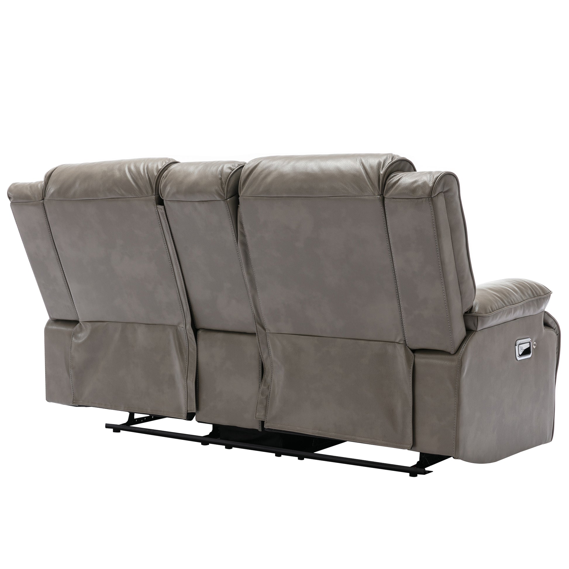 Home Theater Recliner Set Manual Recliner Chair With A Led Light Strip Two Built In Cup Holders For Living Room,Bedroom, Grey Grey Foam Pu