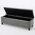 Glouster Storage Ottoman V2 Dark Grey Pu