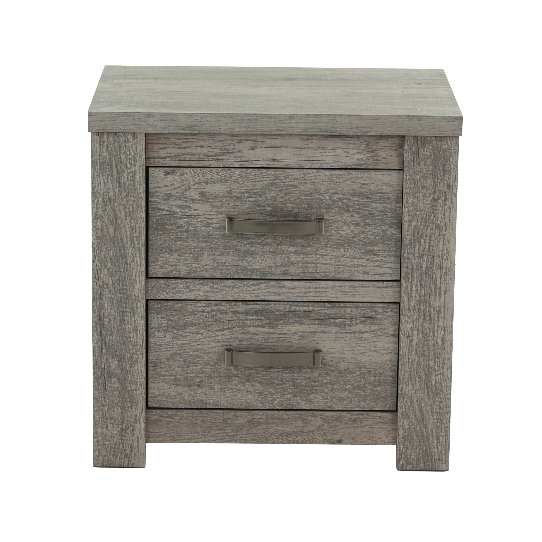 Bedroom Furniture Rustic Light Grey Simple 1Pc Nightstand 2 Drawers Bed Side Table Solidwood Light Grey 2 Drawers Bedroom Bedside Cabinet Modern,Transitional Pine Drawers Particle Board Mdf,Solid