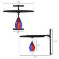 Soozier Adjustable Speed Bag Platform, Wall Mounted Punching Bag With 360 Degree Swivel For Home Fitness Blue Mdf Steel