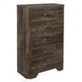 Rustic Brown Finish Chest With Storage Drawers Clipped Corners Transitional Style Wooden Bedroom Furniture 1Pc Brown Bedroom Transitional Wood