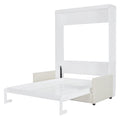 Full Size Murphy Bed Wall Bed With Cushion,White Full White Mdf Lvl