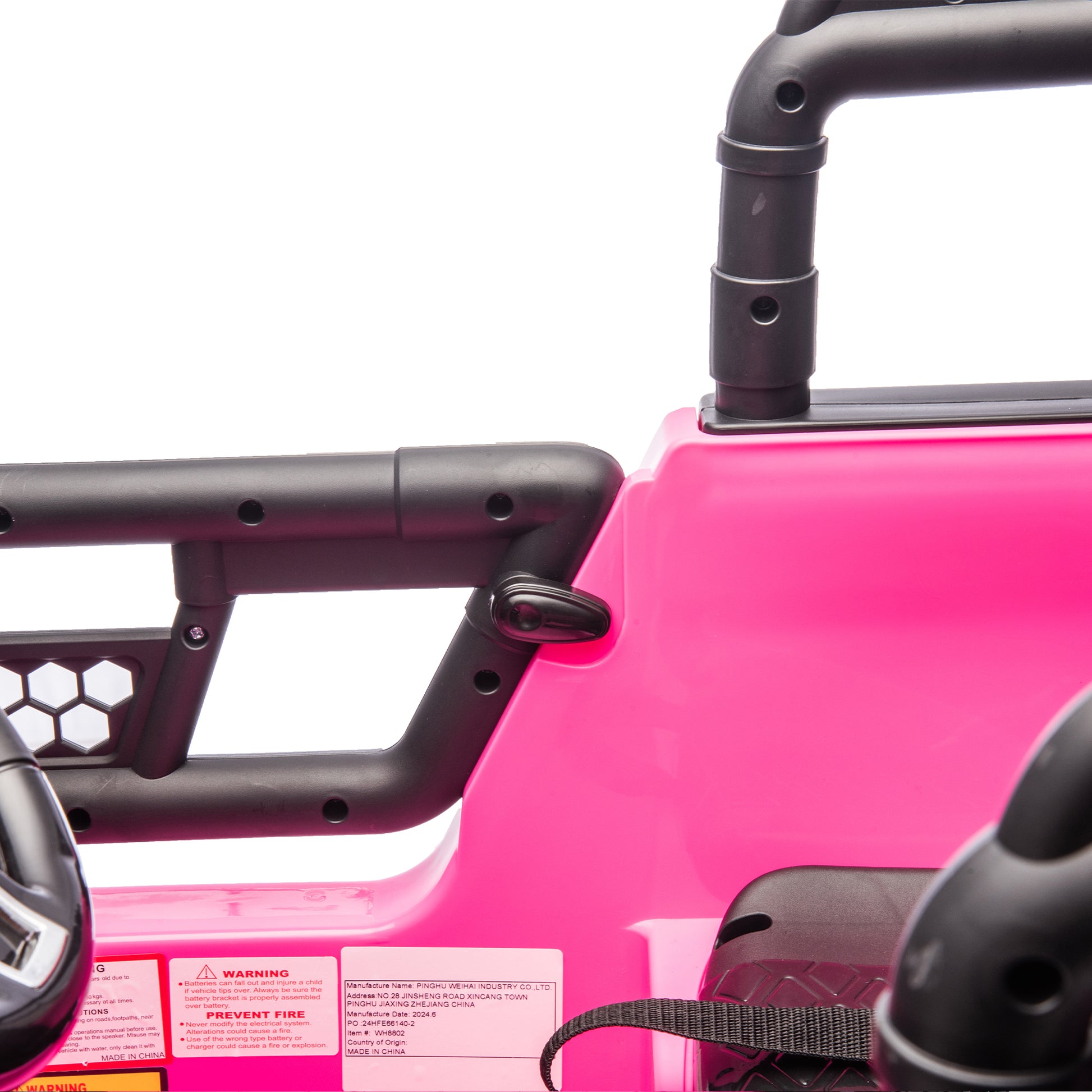 24V Two Seater Kids Ride On Truck Car W Parents Control,200W*2,Seat Width 20.28In,Four Wheel Suspension,Led Lights,Music,Mp3,Bluetooth,Two Independent Seat Belts,Suitable For Off Road For Kids Aged 3 Pink 100 149 Lbs Polypropylene