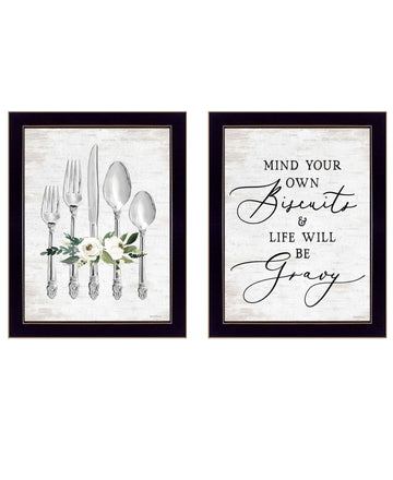 "Ready To Dine Humor" Framed Wall Art For Living Room, Wall Art Print For Home Decor, Bedroom Wall Art By Lettered & Lined Multicolor Wood Paper