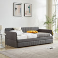 Daybed, Sofa Bed Metal Framed With Trundle Twin Size, Grey, 78.4''L X 41''W X 29.8''H. Twin Grey Iron