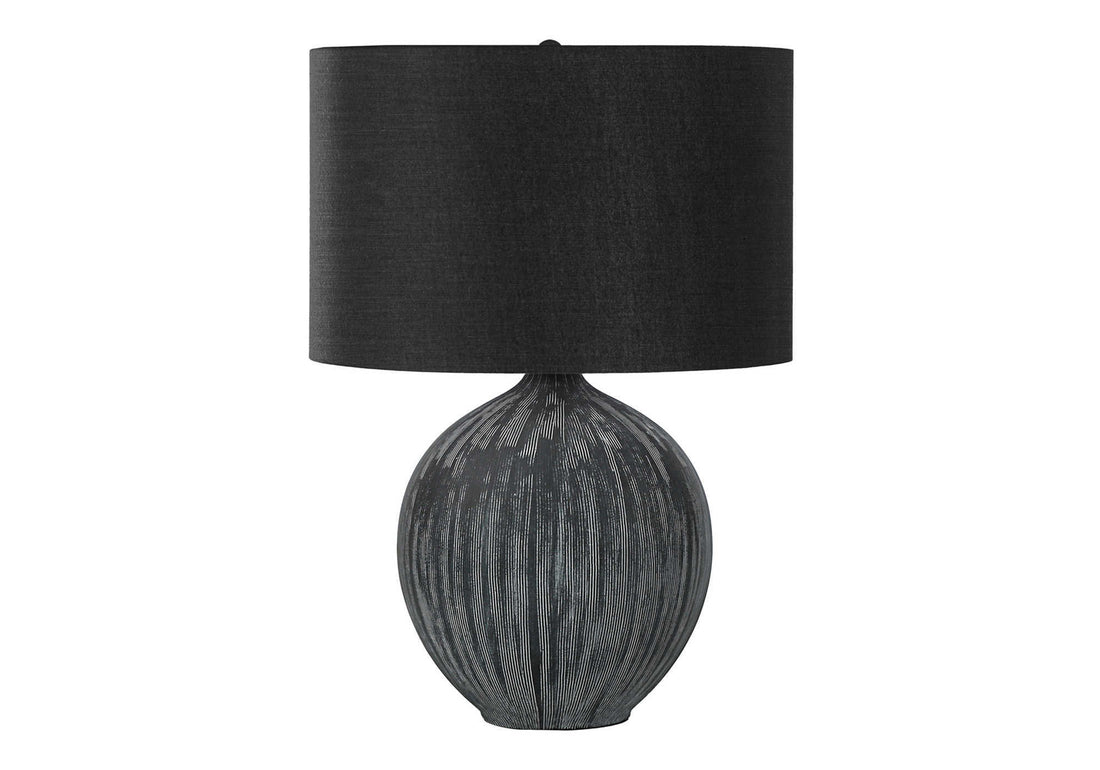 Lighting, 23"H, Table Lamp, Black Ceramic, Black Shade, Contemporary Black Ceramic