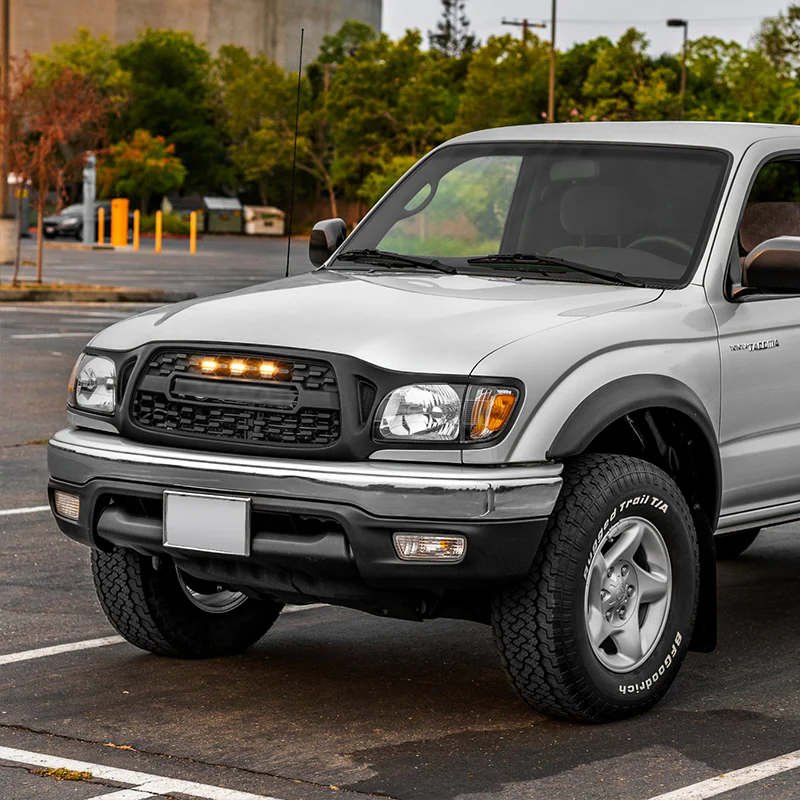 Front Grille Fits For Tacoma 2001 2002 2003 2004 With Light Letters Matte Black Radiatormesh Matte Black Abs