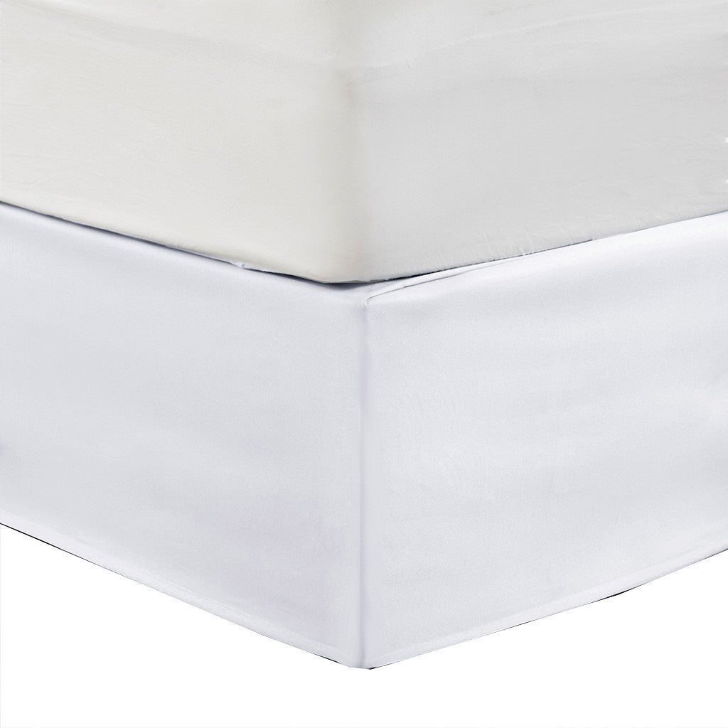 Wrap Around Adjustable Bedskirt White One Size White Microfiber