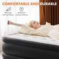 Inflatable Air Mattress With Built In Pump, Twin Size 18In Black Pvc