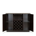 Espresso 2 Door Wine Cabinet With Stemware Rack Espresso Kitchen Mdf