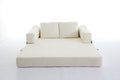 Modern Minimalist Sofa, Fold Out Sofa Bed, Convertible Chair Floor Couch & Sleeping Mattress For Living Room, Bedroom, Apartment, Removable Backrest, White White Chenille Soft Vintage Chenille 2 Seat