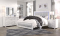 Skye Marble White Queen Bed White Solid Wood Mdf