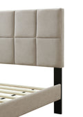Twin Sized Squares Bed In A Box W Usb Light Gray Upholstered