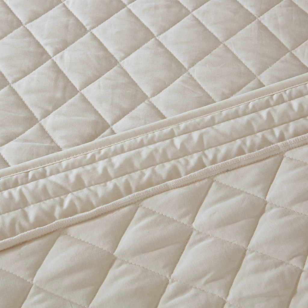 4 Piece Cotton Reversible Tailored Bedspread Set Khaki King King Khaki Cotton