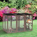 Pawhut Outdoor Cat House, Catio Wooden Feral Cat Shelter, Cat Cage With Platforms, Large Enter Door, Weather Protection Asphalt Roof, 71