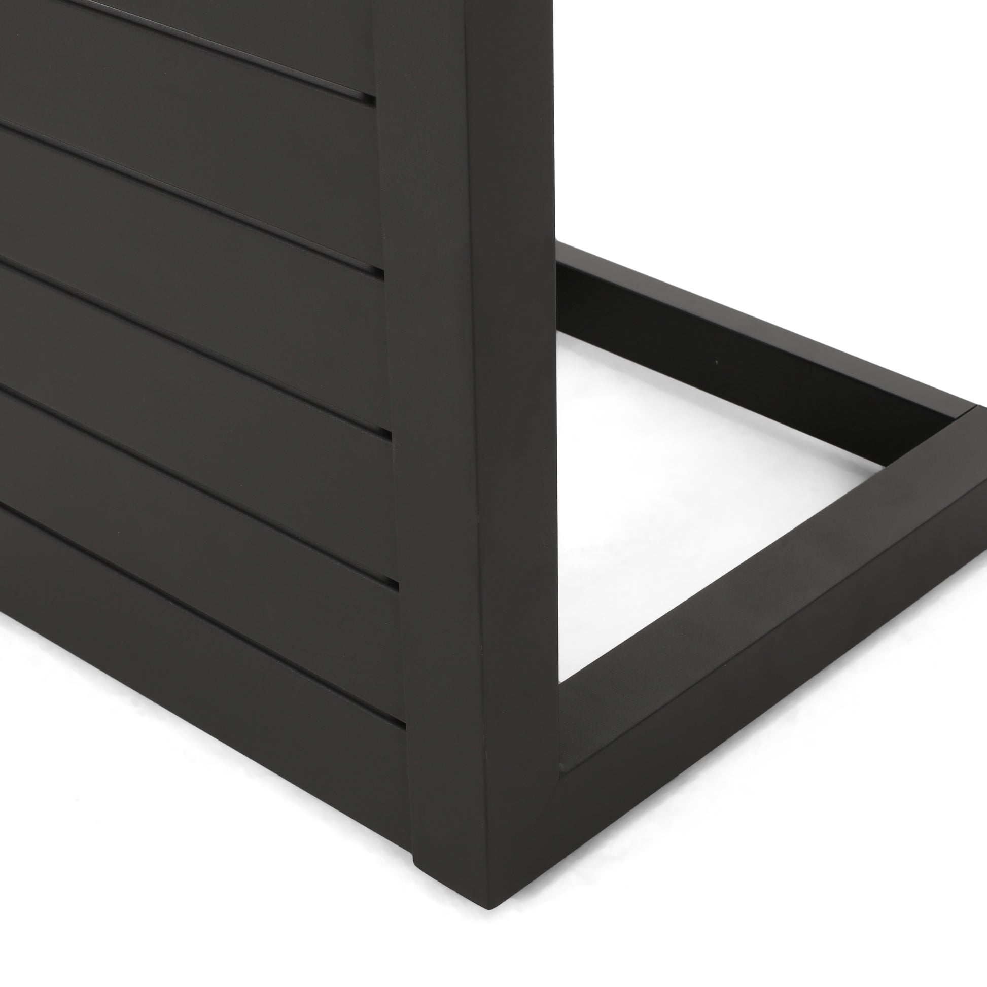 Cape Coral Alu C Shaped Table Grey Black Aluminium