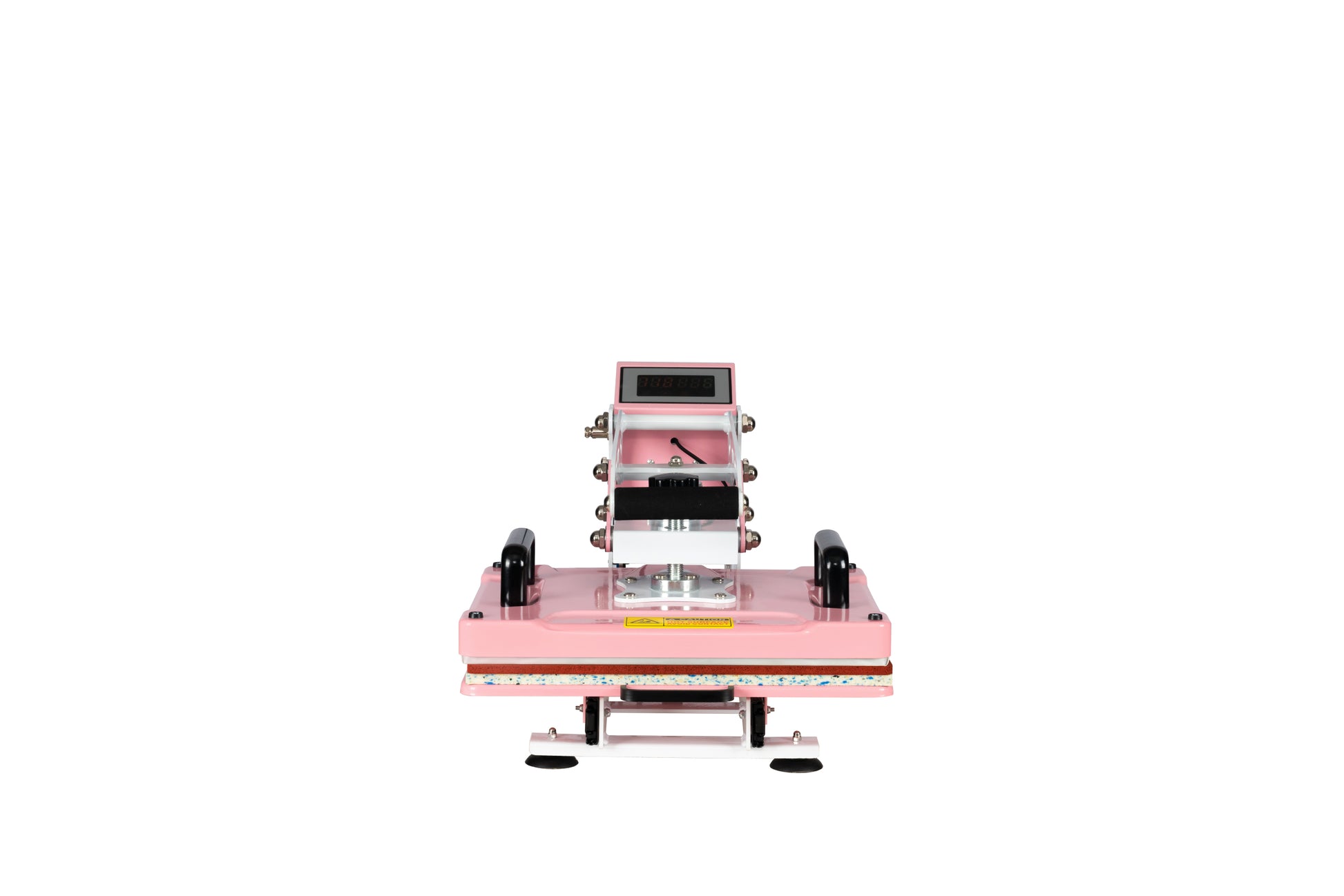 12X15 Semi Automatic Heat Press Machine With Auto Open And Slide Out Base Pink White Aluminium