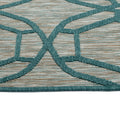 Contemporary, Transitional, Geometric, Textured, High Low Cut & Loop 2' X 3' Rectangle Throw Rug Teal Polypropylene