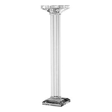 17 Inch Tall Pillar Candle Holder, Glass, Classic Clean Lined Finish, Clear Clear Glass