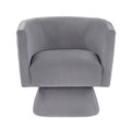 1Pc Swivel Chair Gray Velvet Fabric Upholstery Solid Wood Diamond Pattern Stitched Back Comfort Chair Living Room Furniture Gray Primary Living Space Contemporary Plywood,Solid Wood