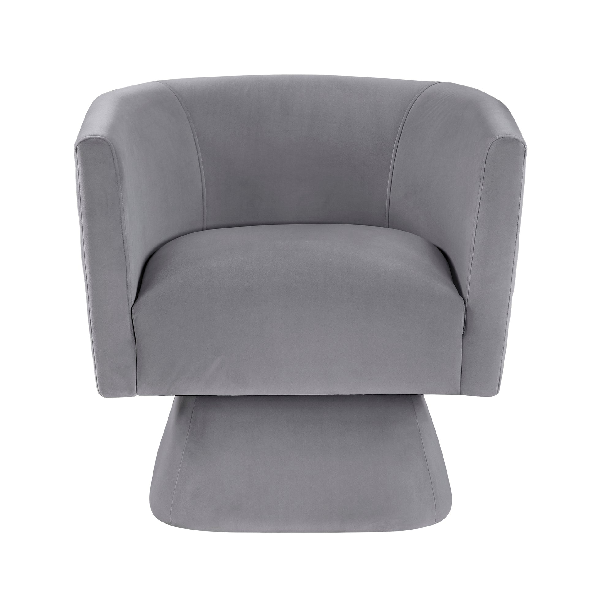 1Pc Swivel Chair Gray Velvet Fabric Upholstery Solid Wood Diamond Pattern Stitched Back Comfort Chair Living Room Furniture Gray Primary Living Space Contemporary Plywood,Solid Wood