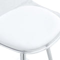 Modern And Comfortable Upholstered Bar Chairs, Metal Legs, Small Size Bar Chairs, Suitable For Part Of The Crowd, Stylish Design For Dining Room, Kitchen, Terrace And Living Room Chairs. White
