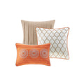 6 Piece Reversible Quilt Set With Throw Pillows Orange King Cal King Orange Cotton