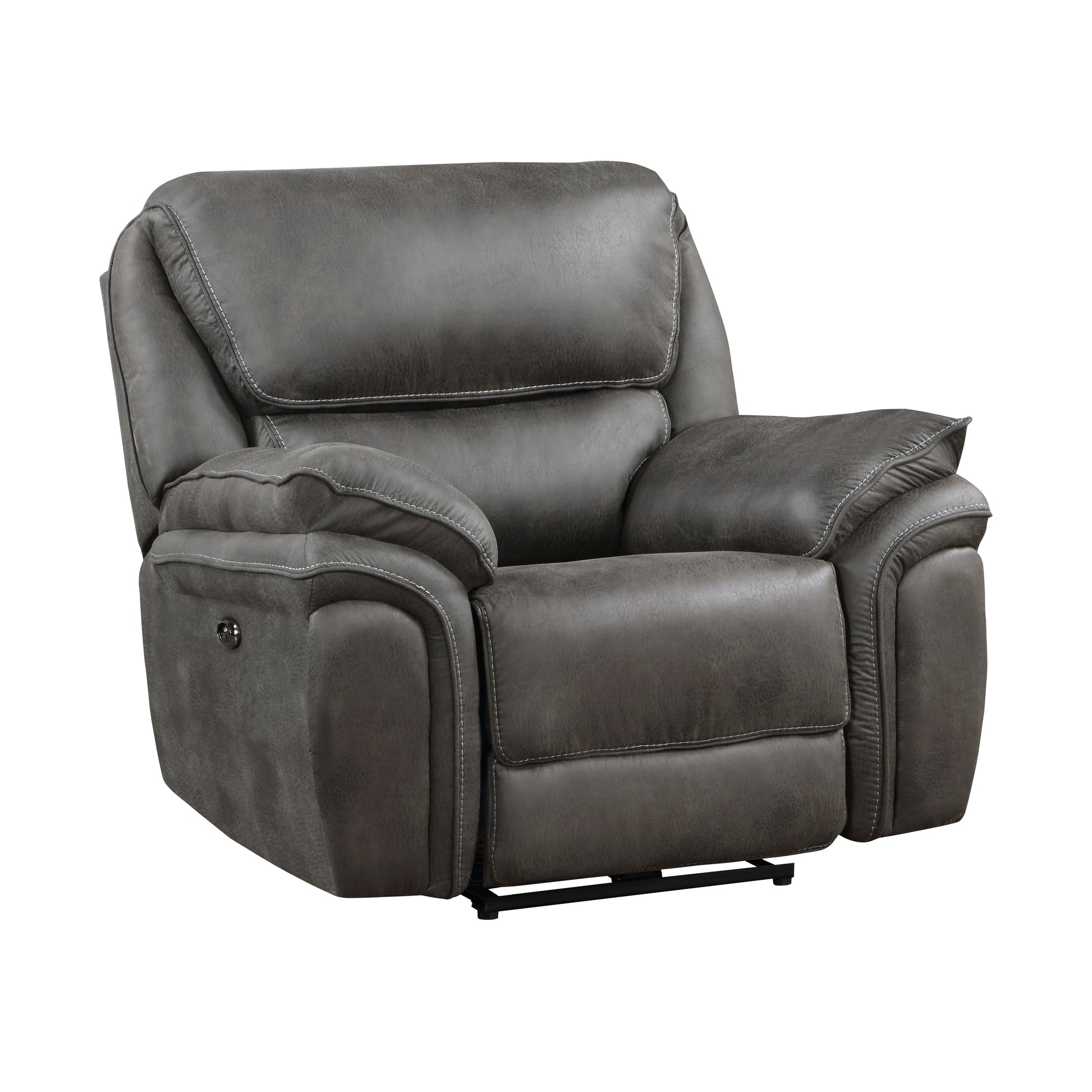 Plush Modern Living Room Sofa Set 3Pc Power Reclining Sofa Loveseat Chair Gray Microfiber Upholstery Usb Port Solid Wood Frame Furniture Gray Microfiber Wood Primary Living Space Modern Plywood,Solid Wood 6 Seat