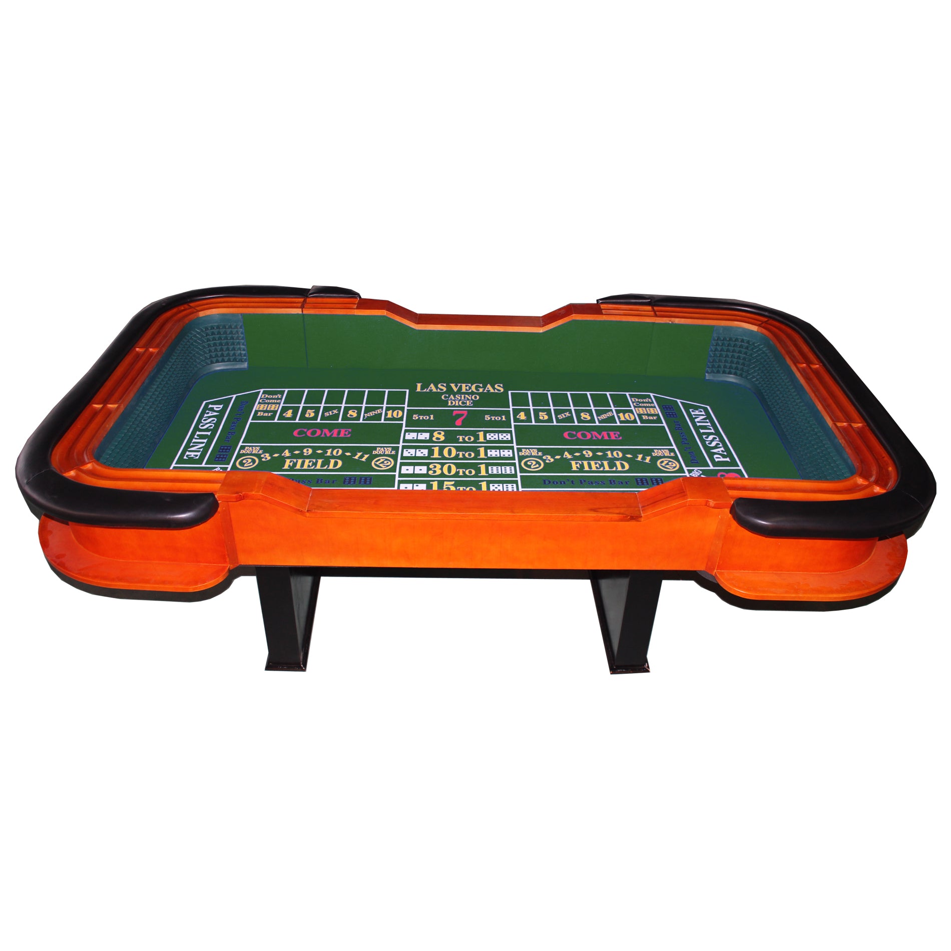 93" Deluxe Casino Dice Game Craps Table With Felt Diamond Pyramid Bumper Rubber Design, Green Green Primary Living Space Modern Wood