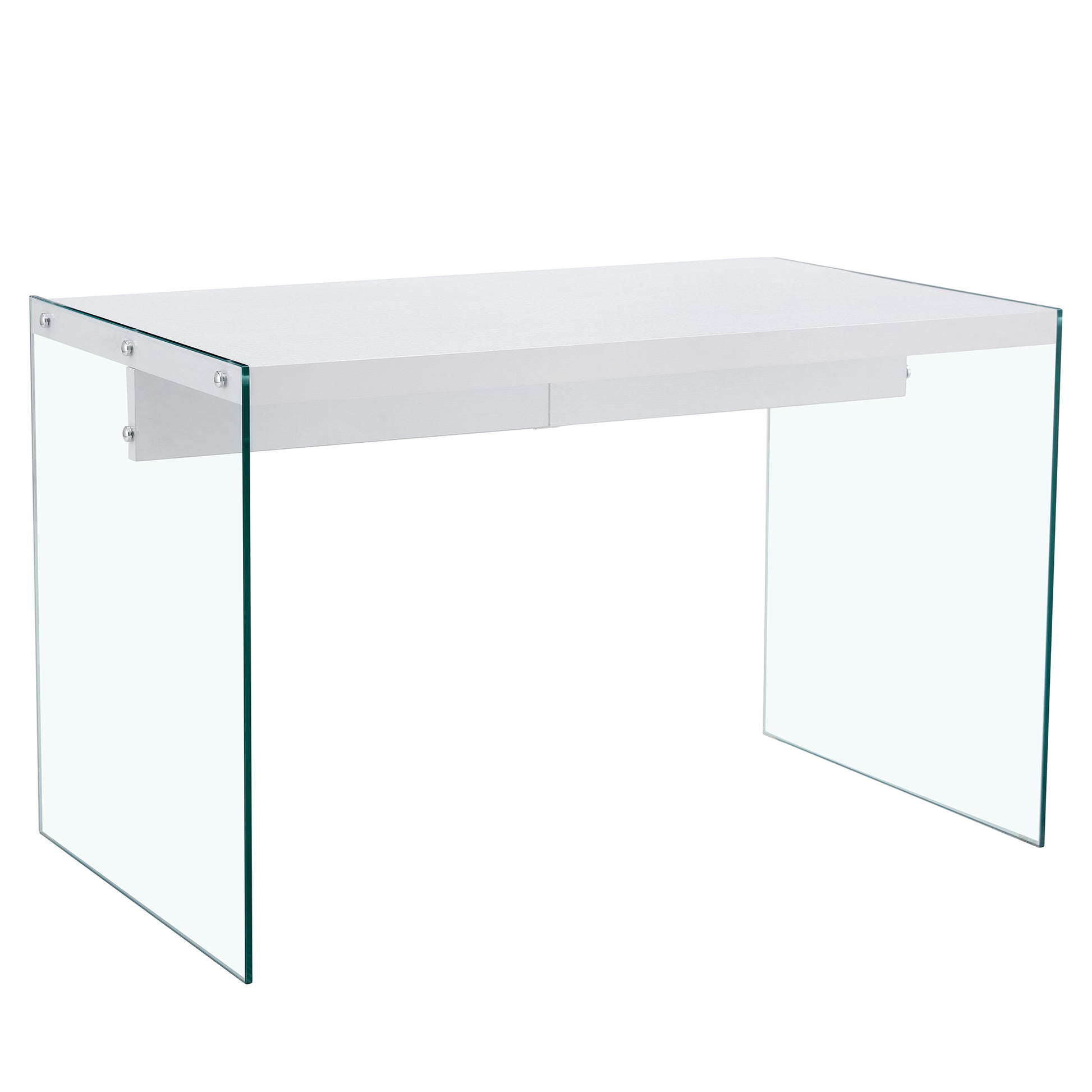 The Top Of The Coffee Table Is Made Of Mdf And White Stickers, And The Sides Are Clear Tempered Glass. The Design Is Simple And Elegant, And The Structure Is Strong. White Mdf Glass