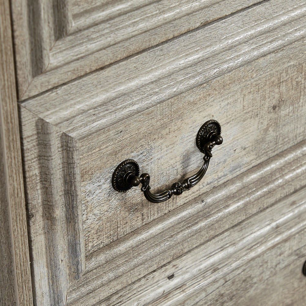 Farmhouse 7 Drawers Dresser For Bedroom, Rustic Chest Of Drawers With Natural Texture, Vintage Design, Storage Dressers Organizer For Bedroom, Living Room, Hallway, Antique White Ancient Oak Gray