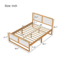 Modern Style Full Size Solid Wood Platform Bed For Kids, Teens, Adults, No Need Box Spring, Walnut And White Box Spring Not Required Full White Walnut Wood Bedroom Modern Pine Bed Frame Wood