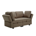 Living Room Furniture Sets, 2 Piece Comfy Upholstered Sofa Couch Set, Mid Century Modern Loveseat Sofa Sets With Storage Space Small Spaces Under Seats, Adjustable Arms And Backs Brown Brown Polyester 4 Seat