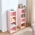 8 Tier Media Tower Rack, Cd Dvd Slim Storage Cabinet With Adjustable Shelves, Tall Narrow Bookcase Display Bookshelf For Home Office,Multi Functional Double Decker Bookcase 5 Or More Shelves Pink Adjustable Shelves Mdf