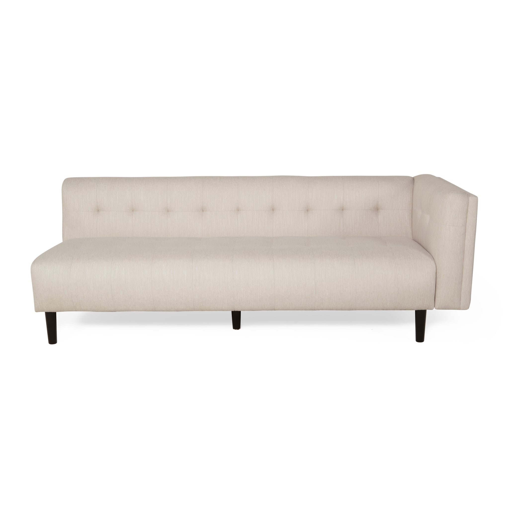 Sectional Rhf Sofa Beige Fabric 3 Seat