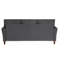 Gray Velvet Upholstery 1Pc Comfort Sofa Plush Seatbacks Tufted Detail Solid Wood Frame Modern Living Room Furniture Gray Velvet Wood Primary Living Space Modern Flared Arms Solid Wood 3 Seat
