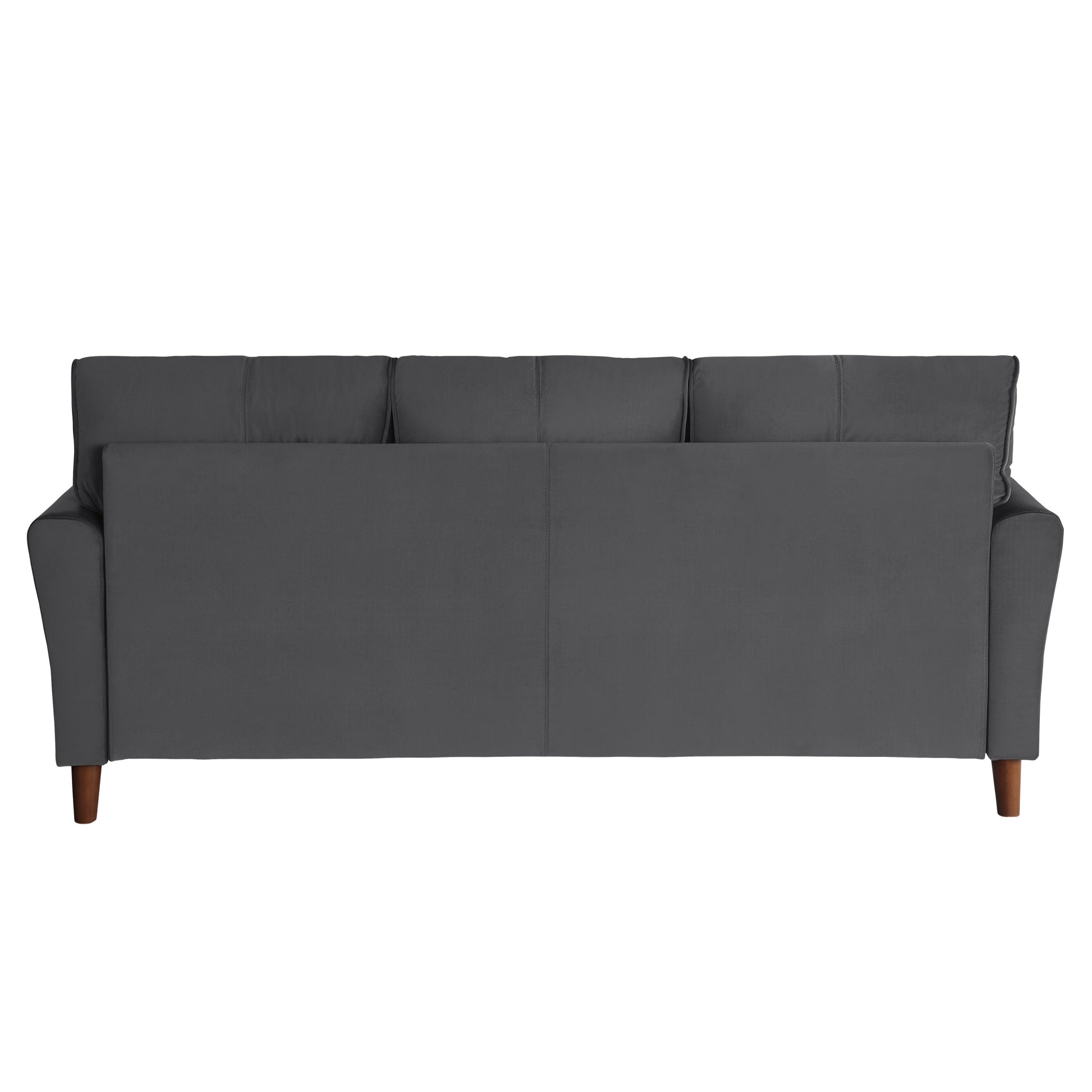 Gray Velvet Upholstery 1Pc Comfort Sofa Plush Seatbacks Tufted Detail Solid Wood Frame Modern Living Room Furniture Gray Velvet Wood Primary Living Space Modern Flared Arms Solid Wood 3 Seat