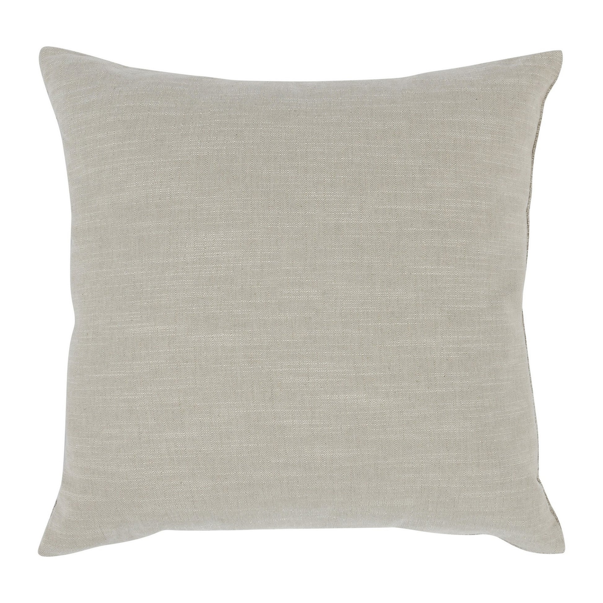 26 X 26 Throw Pillow, Pieced Fabric, Cotton, Leather, Frayed Fringes, Gray Grey Brown Cotton