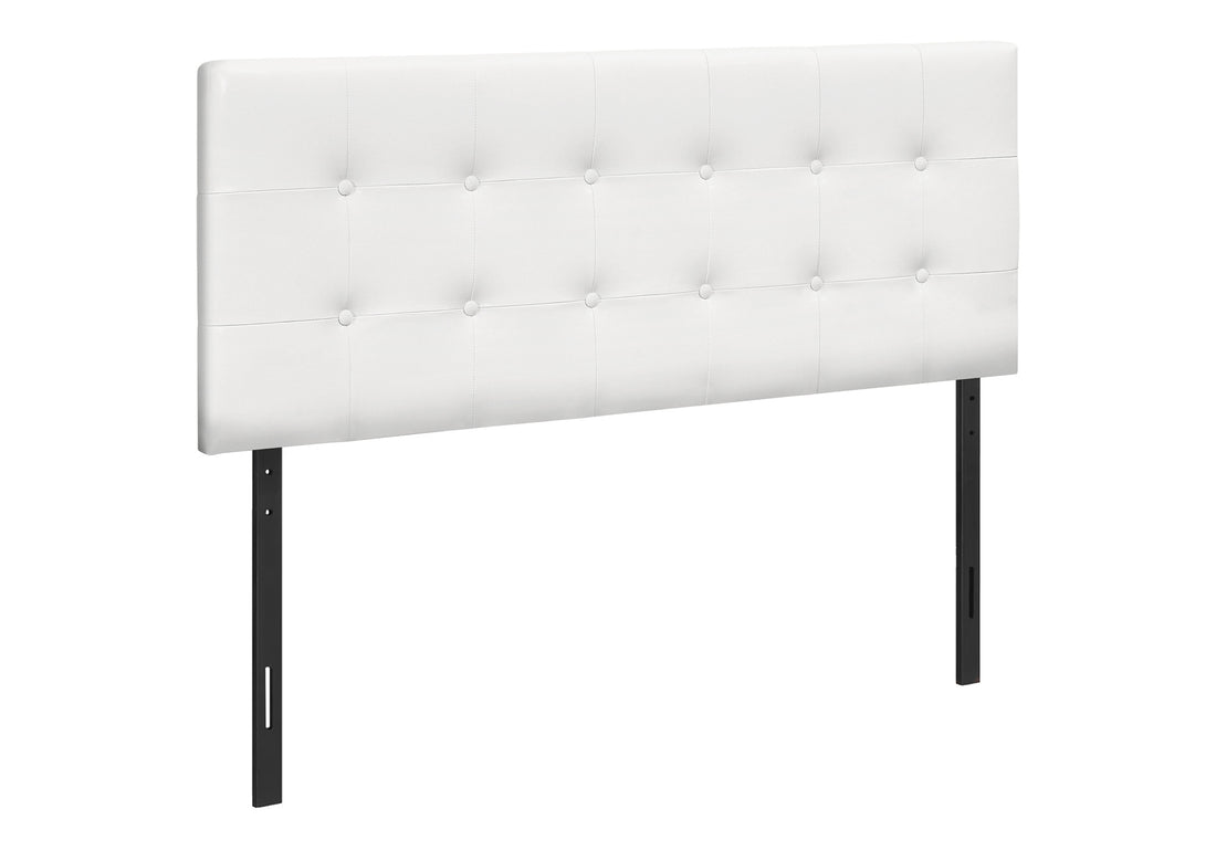 Bed, Headboard Only, Full Size, Bedroom, Upholstered, White Leather Look, Transitional White Foam Faux Leather