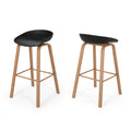 Barstool Set Of 2 Black Polypropylene