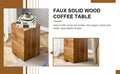 Compact Mdf Coffee Table: 11.8X11.8X19.6 Inches, Stylish Texture Design Wood Mdf