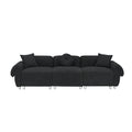 24005 Black Teddy Velvet Fabric, With 3 Pillows, Three Person Sofa Can Be Placed In The Living Room And Other Scenes Black Polyester Blend 3 Seat