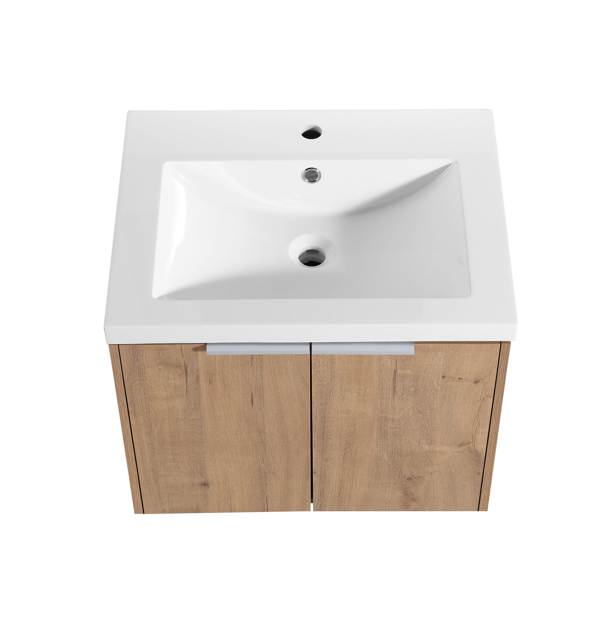 24" Wall Mounted Bathroom Vanity With Sink And Side Cabinet, Soft Close Doors,00112Imo X 2 00624Imo Combination Cabinet Kd Packing Imitative Oak Bathroom Modern Plywood Plywood