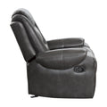 Modern Luxury Chair Glider Reclining 1Pc Formal Living Room Furniture Premium Faux Leather Upholstery Comfortable Two Tone Gray Finish Dark Gray,Light Gray Faux Leather Wood Primary Living Space Luxury,Modern Plywood,Solid Wood