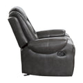 Modern Luxury Living Room Sofa Set 3Pc Reclining Sofa Loveseat Glider Reclining Chair Formal Furniture Premium Faux Leather Upholstery Comfortable Two Tone Gray Finish Dark Gray,Light Gray Faux Leather Wood Primary Living Space Luxury,Modern