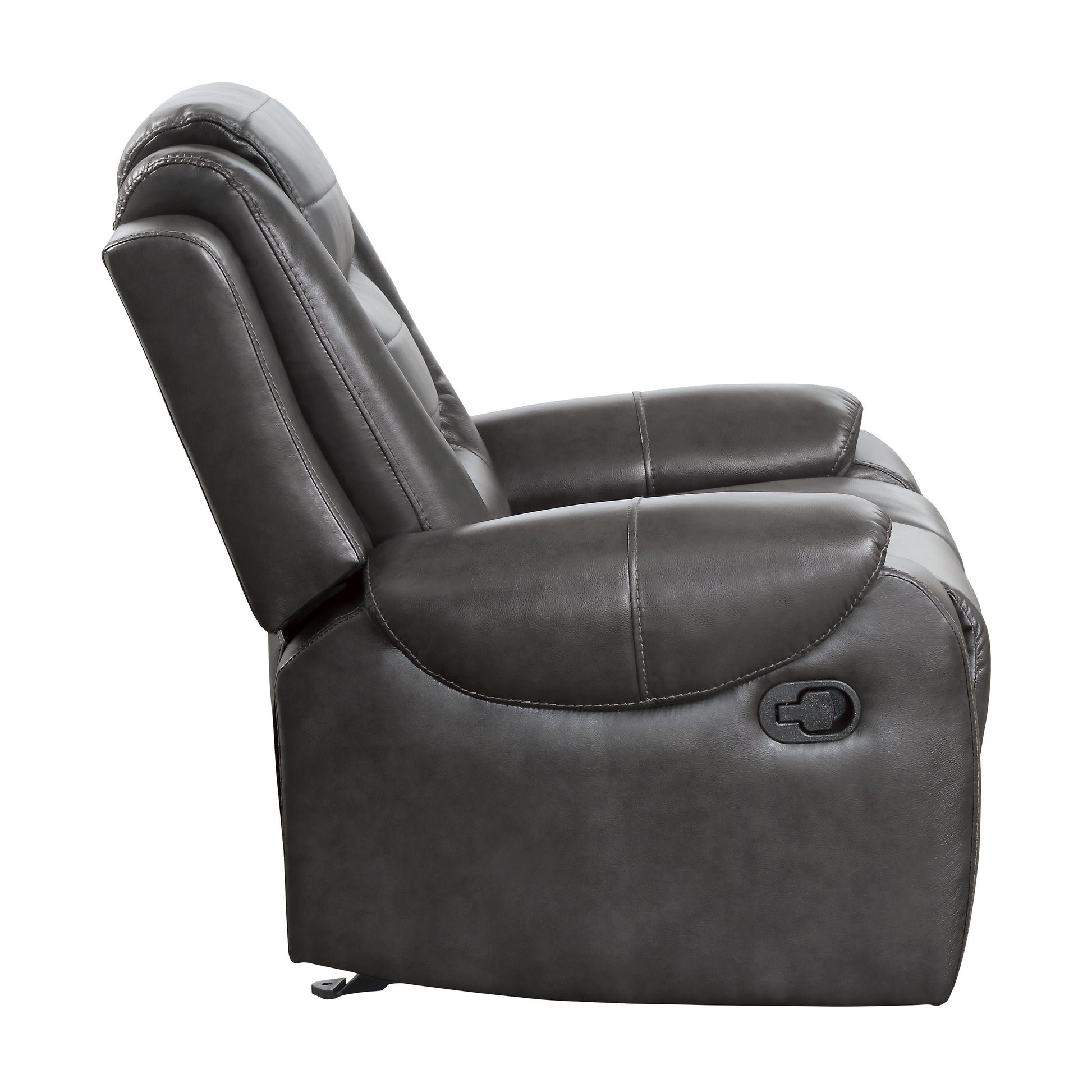Modern Luxury Living Room Sofa Set 3Pc Reclining Sofa Loveseat Glider Reclining Chair Formal Furniture Premium Faux Leather Upholstery Comfortable Two Tone Gray Finish Dark Gray,Light Gray Faux Leather Wood Primary Living Space Luxury,Modern