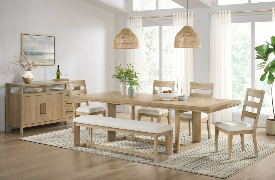 C Brown Trestle Table Brown Solid Wood