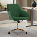 Ty Adjustable Office Chair, Home Bedroom, Ergonomic Swivel Chair, Backrest Seat, Comfortable For Long Sitting Green Velvet